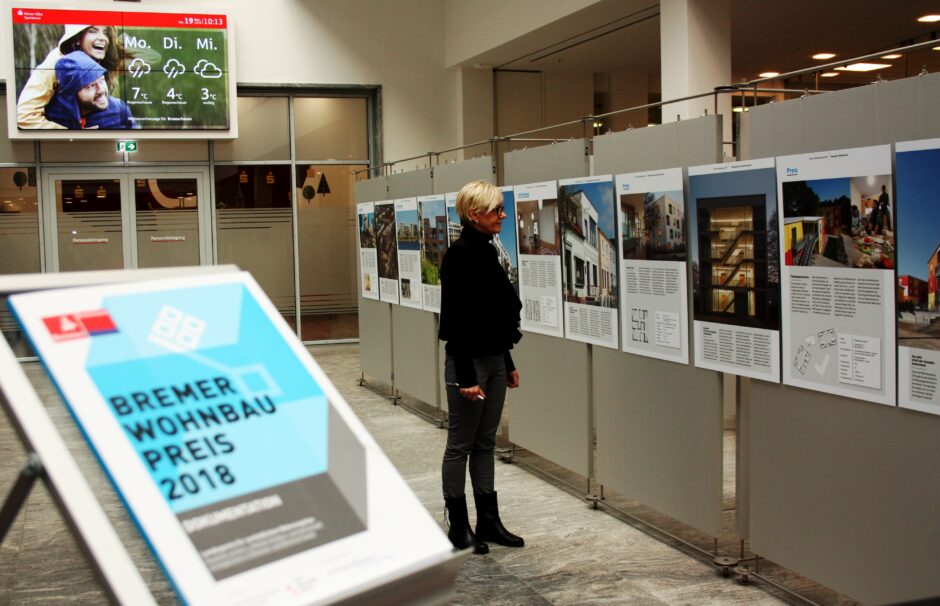 Ausstellung Bremer Wohnbaupreis in der Hauptstelle der Weser-Elbe Sparkasse