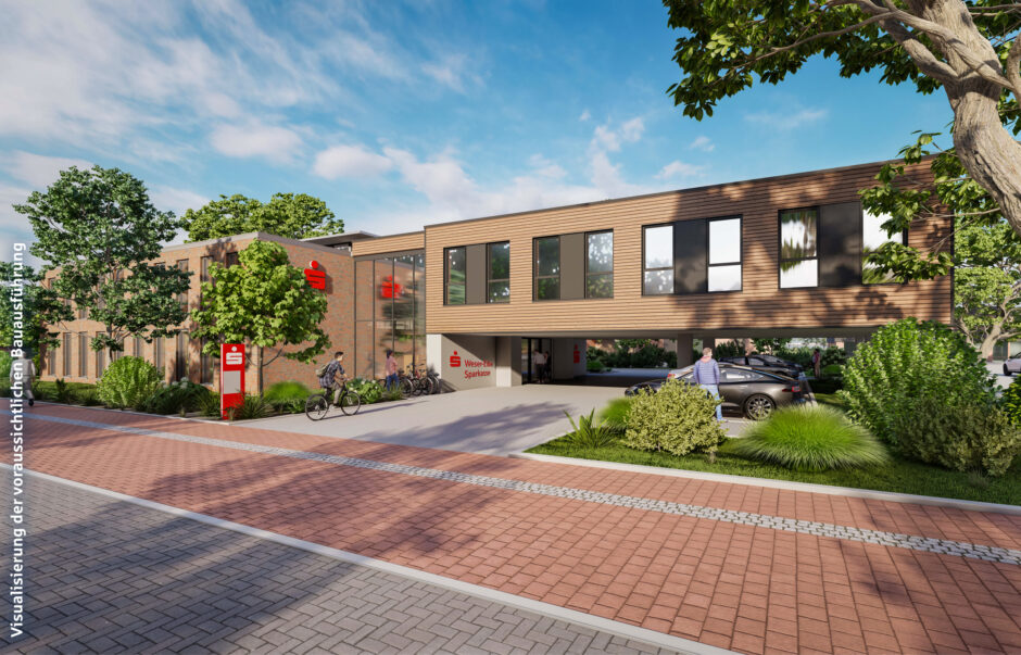 Weser-Elbe Sparkasse investiert in die Zukunft des Standorts Hemmoor – Erweiterungsbau schafft moderne Beratungswelten – Kunde steht im Mittelpunkt