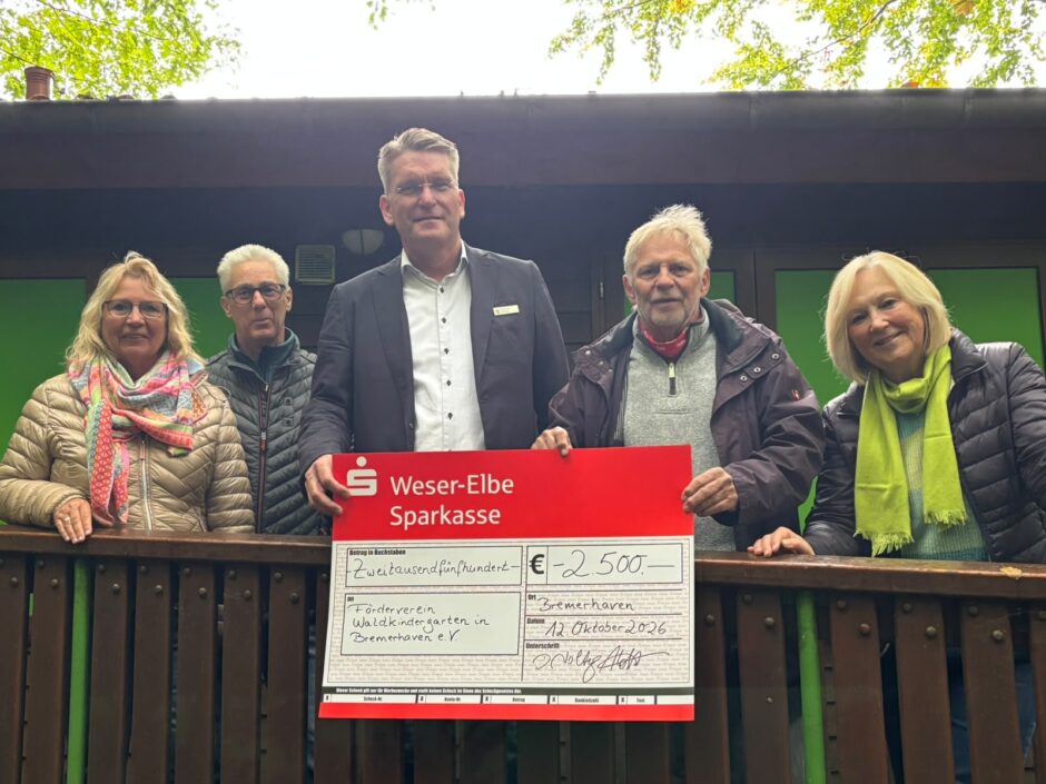 Weser Elbe Sparkasse unterstützt den Waldkindergarten Bremerhaven